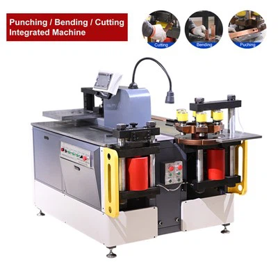 3 In1 Mesin Busbar Batang Tembaga Hidraulik Meninju Pemotongan Bending Busbar